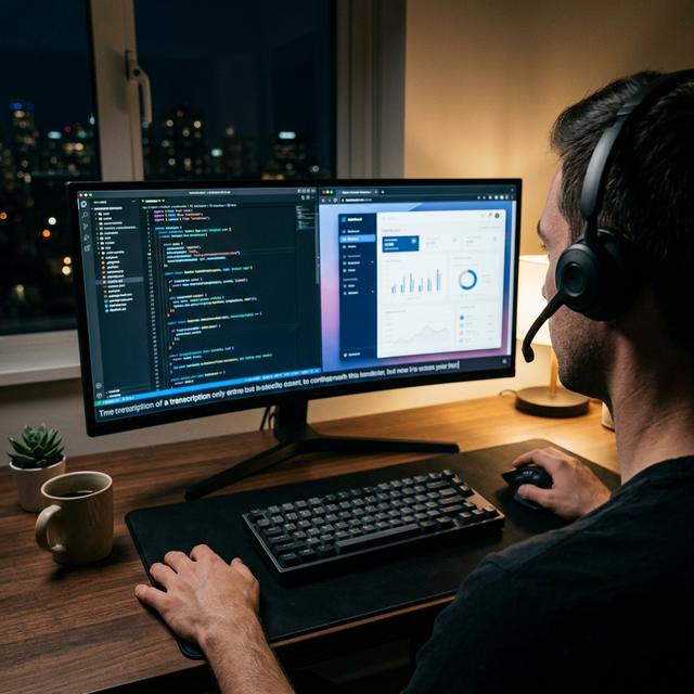 Developer using VoxBar for voice coding