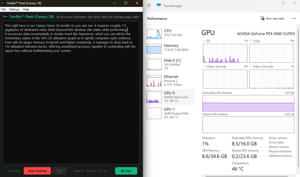 VoxBar Flash Canary 1B VRAM Test