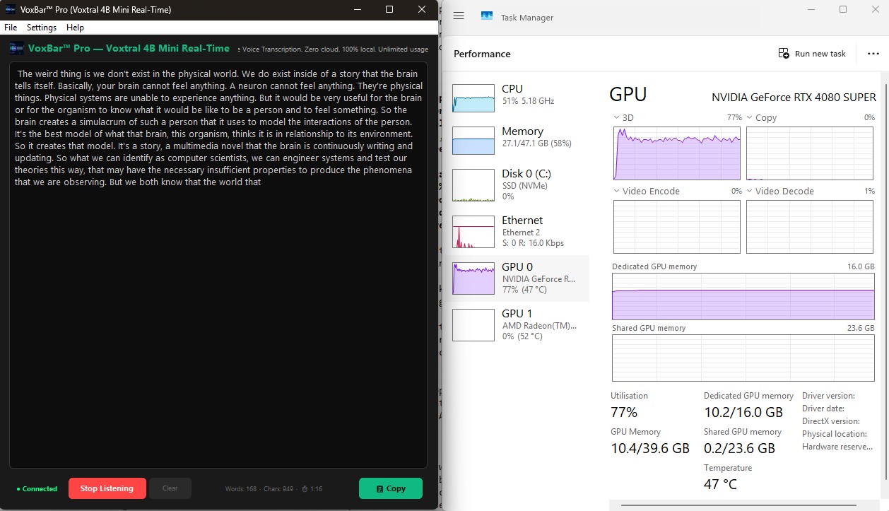 VoxBar Pro Native VRAM Test